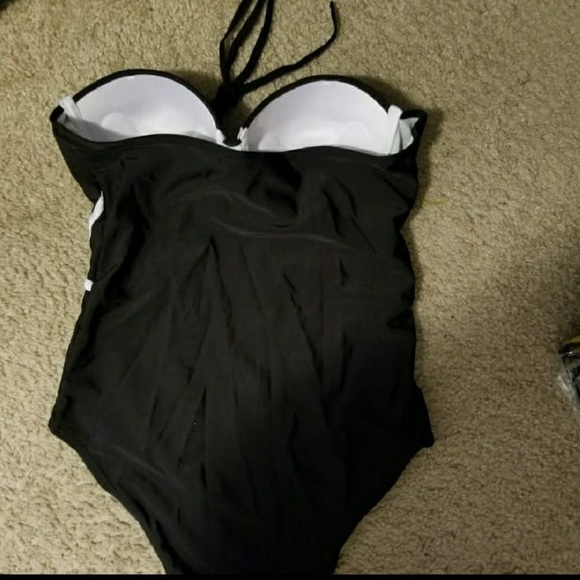 BLACK AND WHITE VINTAGE MONIKINI SWIMSUIT - Picture 3 of 4